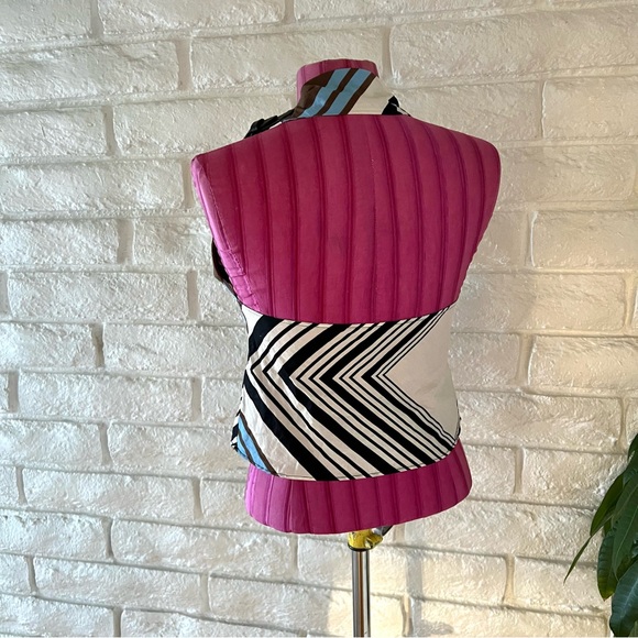 Zara Multicolor Striped Tank Top with adjustable leather buckle around neck - Picture 5 of 5